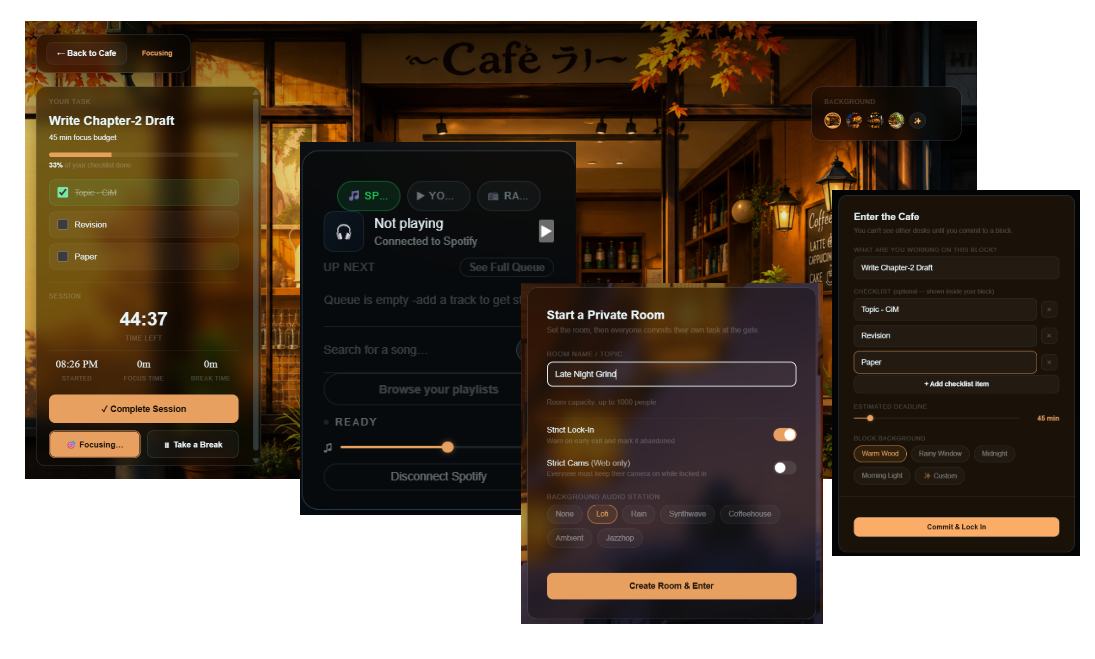 Private rooms with embedded jam